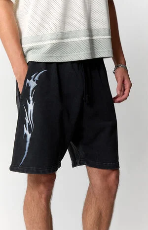 Black Graphic Fleece Volley Sweat Shorts image number 5