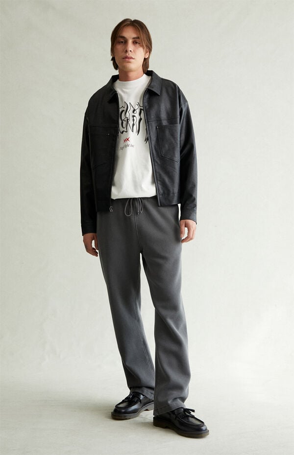 Pacsun Washed Black Straight Leg Sweatpants