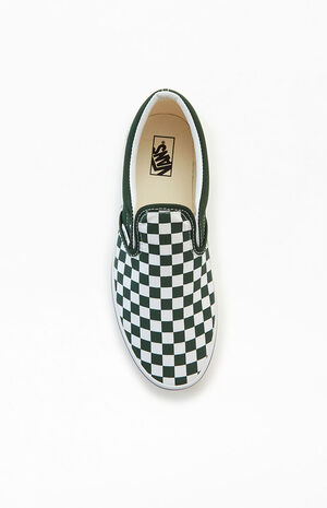 Kids Green Checker Classic Slip-On Shoes image number 5