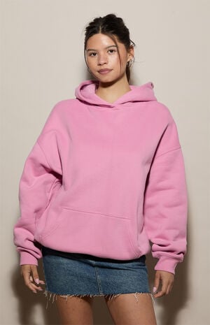 Pink Ultra Soft Fleece Core Washed Pullover Hoodie image number 2