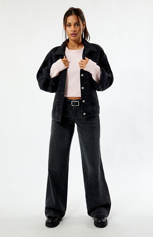Black '90s Denim Trucker Jacket image number 4