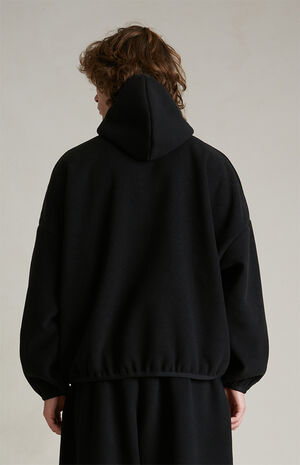 Black Brushed Yarn Hoodie image number 4