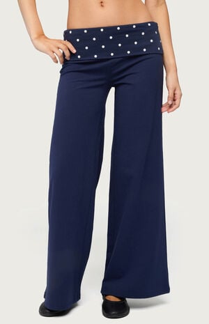 Petite Reeva Polka Dot Foldover Pants image number 1