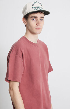 Burgundy Oversized Terry T-Shirt image number 1