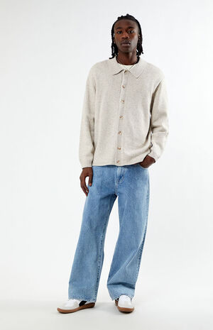 Oatmeal Button Down Cardigan image number 3