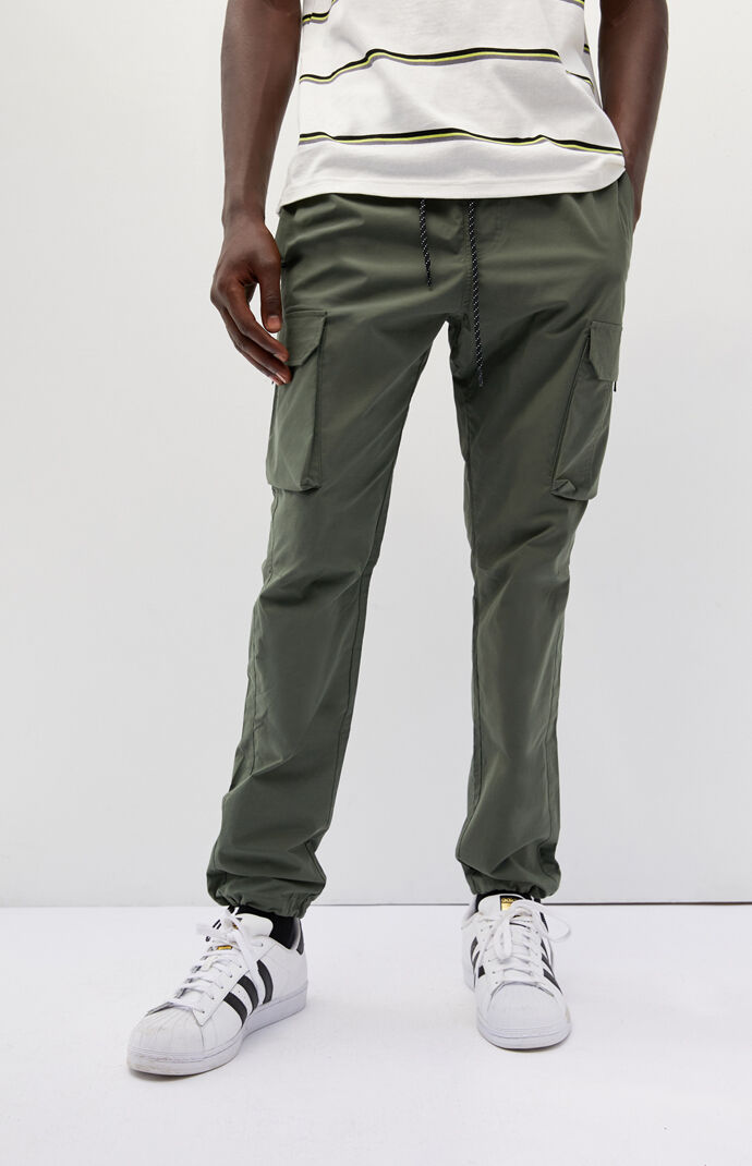 PacSun Utility Army Green Nylon Slim Cargo Pants | PacSun