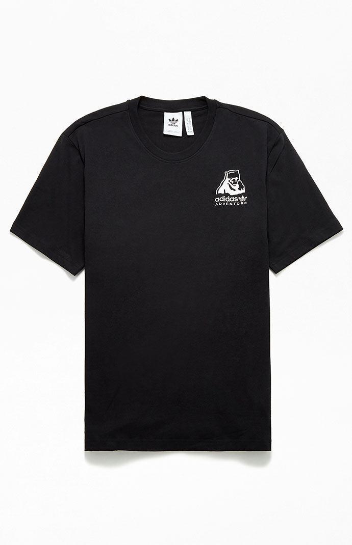 【おすすめアイテム】adidas originals Adventure Black T-shirt adidas originals x alexander wang Crossover Solid Color Logo