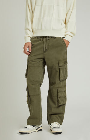 Olive Ripstop Baggy Cargo Pants image number 2