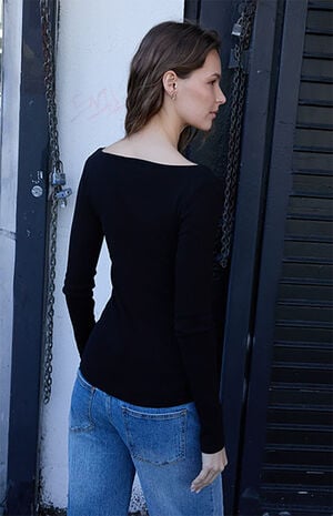 Black Jennie Long Sleeve Top image number 3
