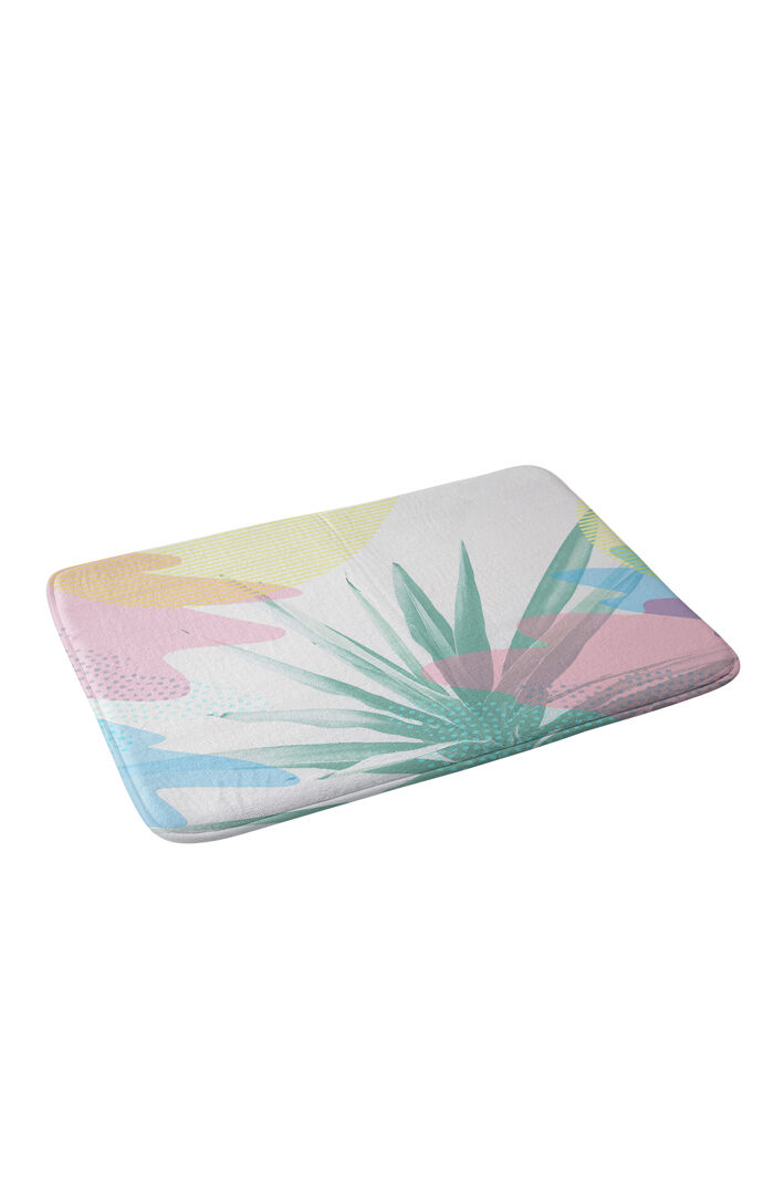 Geometric Palm Memory Foam Bath Mat