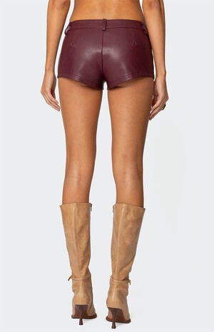 Melaney Faux Leather Micro Shorts image number 5