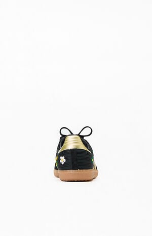 Women's Black & Gold Floral Samba OG Sneakers image number 3