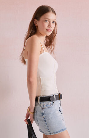 Frankie Button Up Sweater Tank Top image number 2