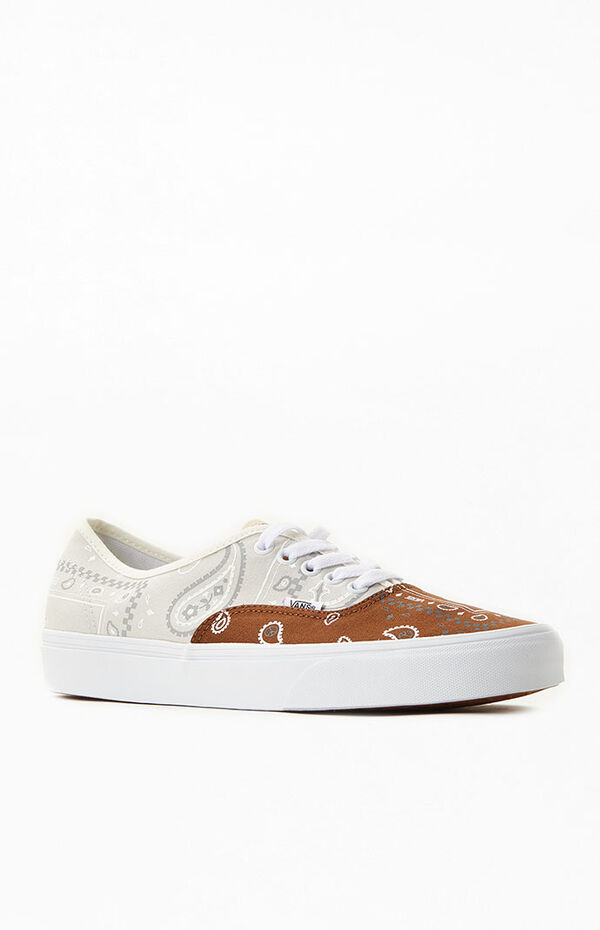 Authentic Tan Peace Paisley Shoes