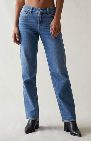 Dark Blue Low Rise Boyfriend Jeans image number 1