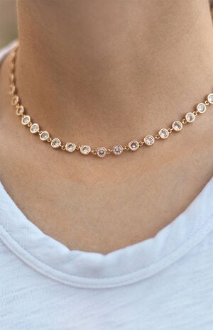 Crystal Disc Necklace image number 2