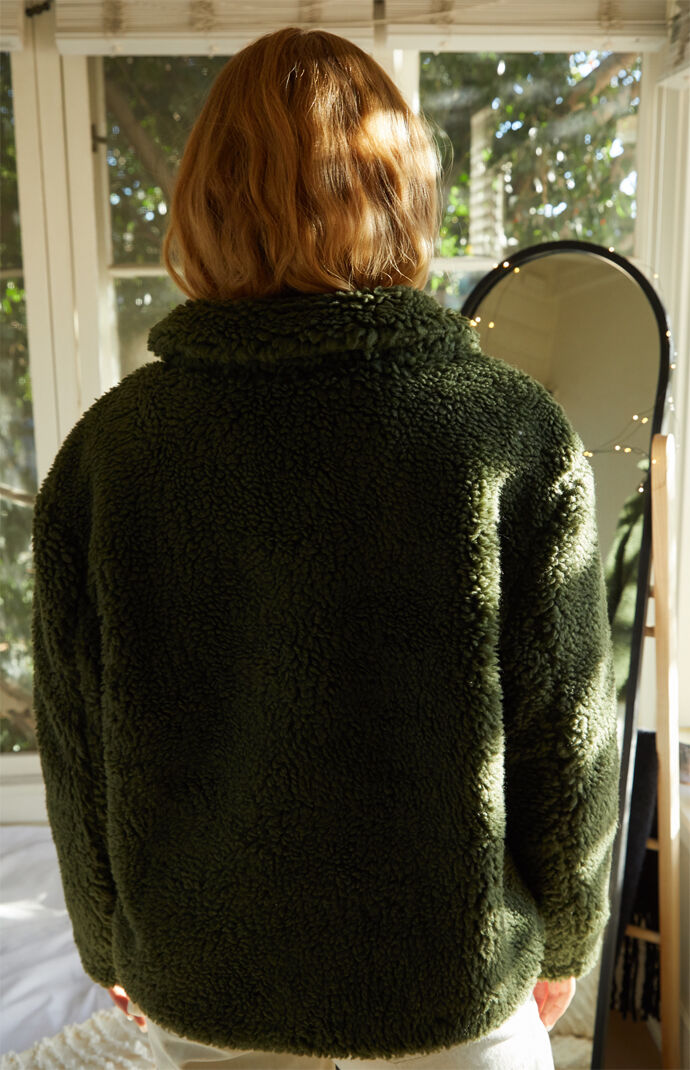 Olive Sherpa Jacket