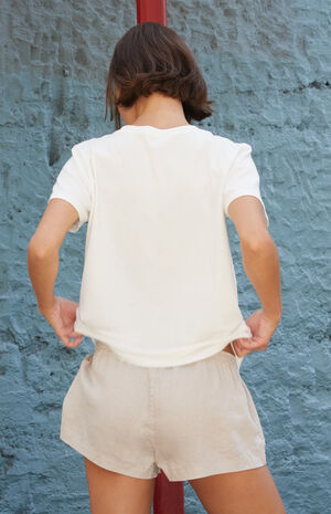 Cream Aimee Linen Boxer Shorts image number 4