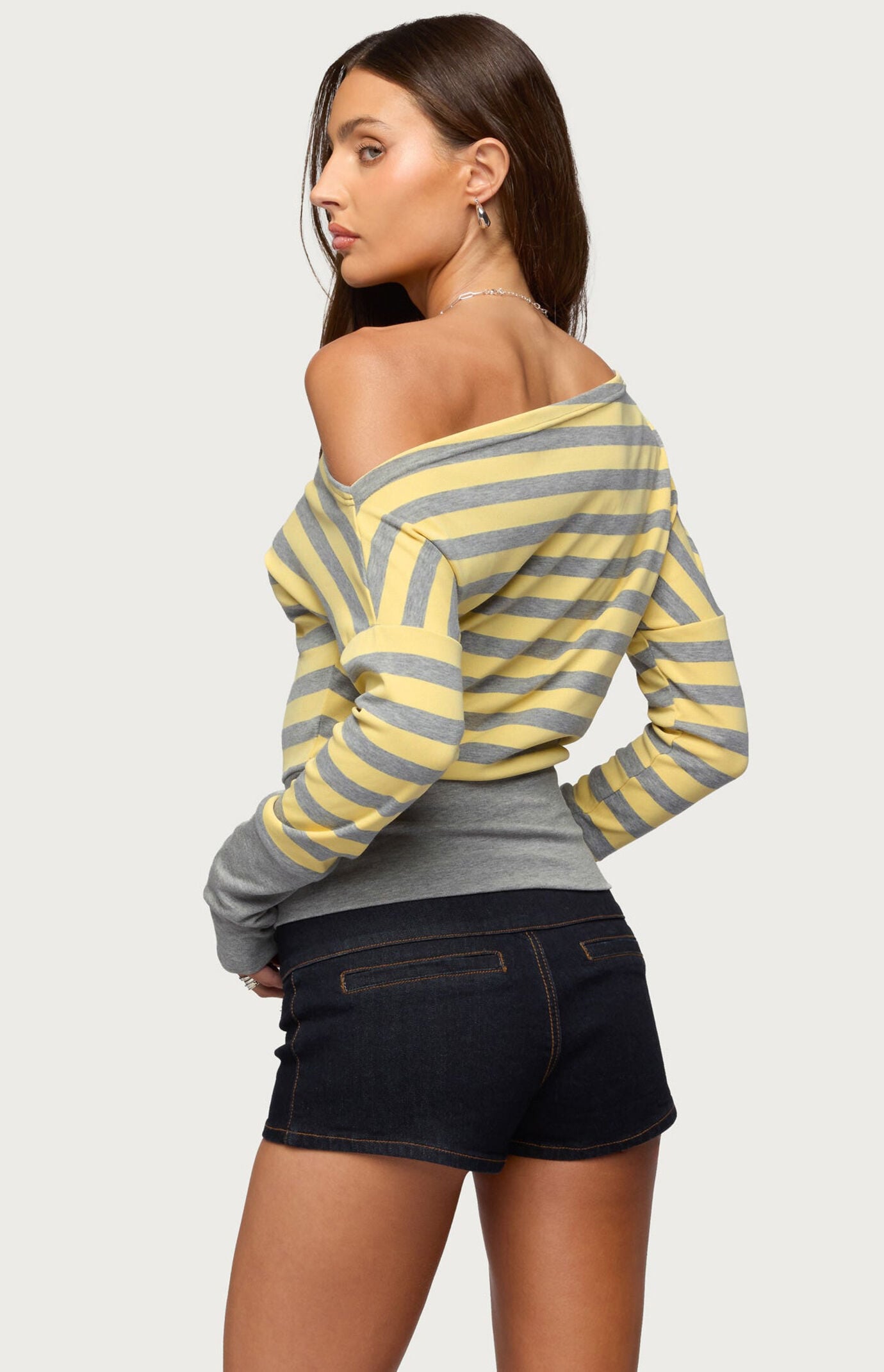 Edikted Marniee Striped Off The Shoulder Top