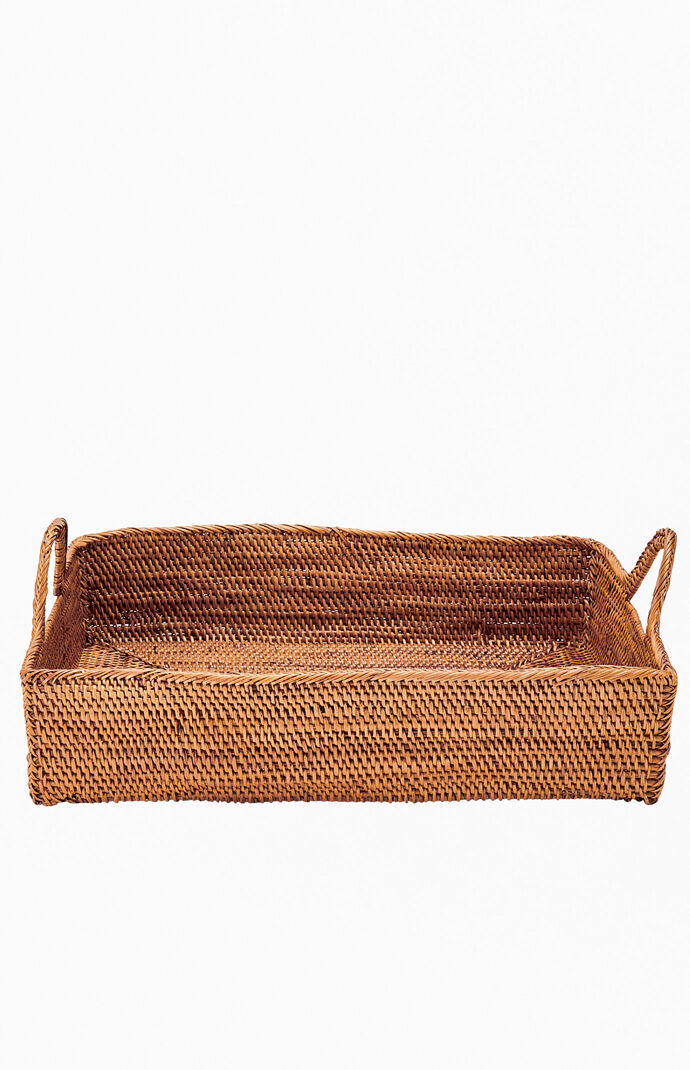 Ata Reed Basket With Handles