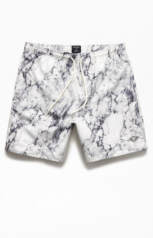 Recycled White Marble 17" Swim Trunks image number 1