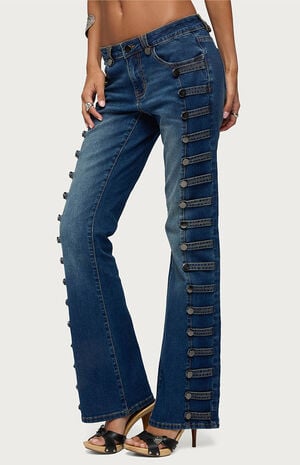 Button Loop Low Rise Bootcut Jeans image number 2