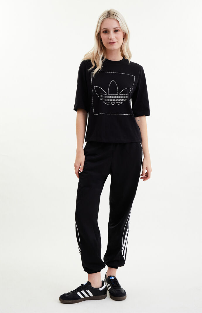 adidas Black Rhinestone T-Shirt | PacSun