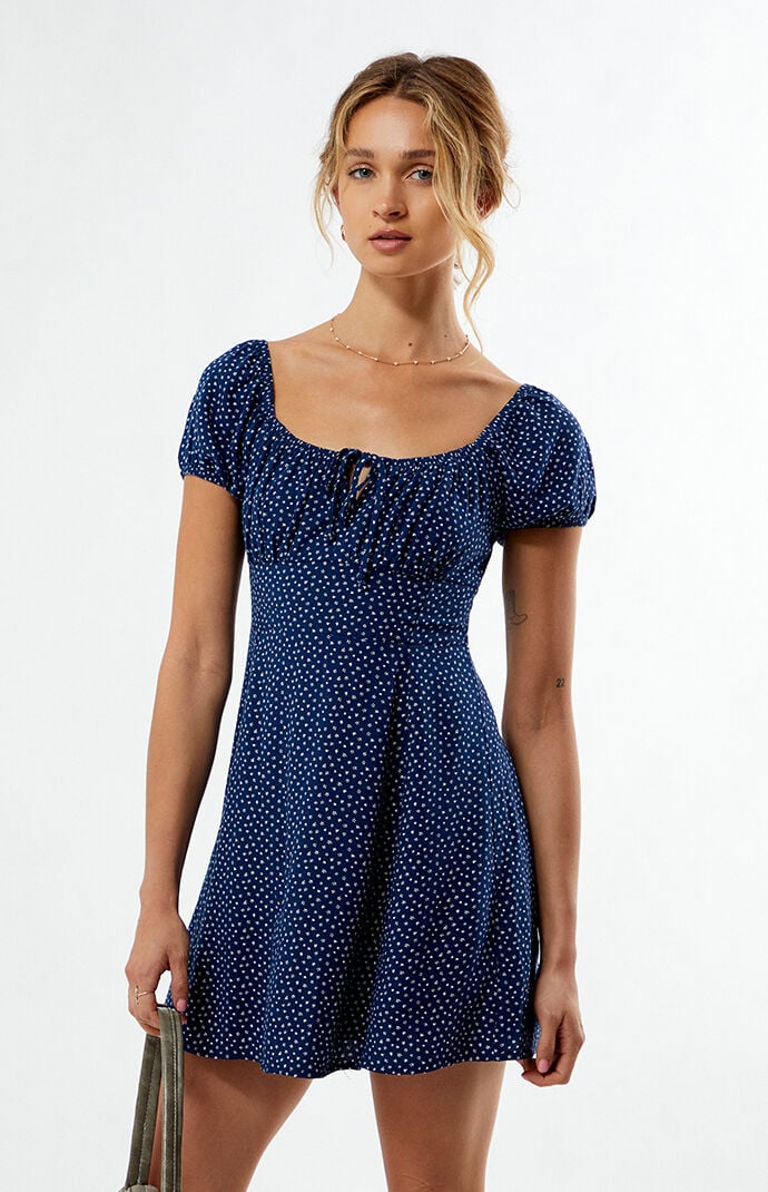 LA Hearts Tie Front Mini Dress