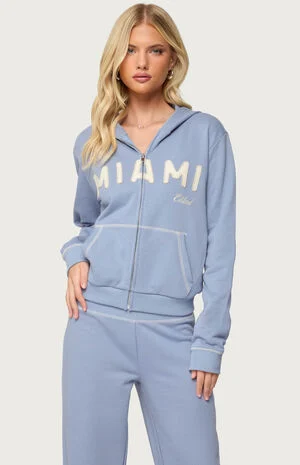 Miami Babe Zip Up Hoodie image number 1