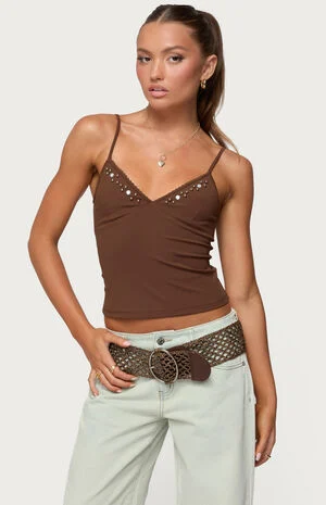 Holland Bead V Neck Tank Top image number 1