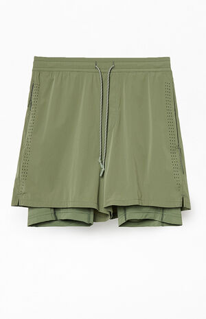 Olive Active Running Shorts image number 1