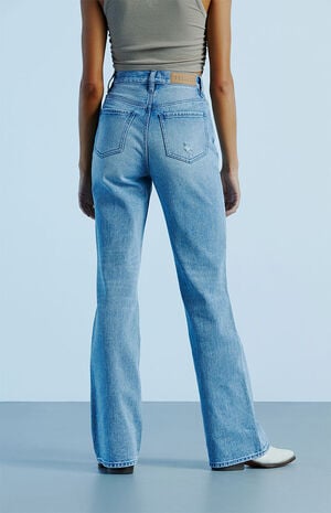 Medium Blue High Waisted Bootcut Jeans image number 4