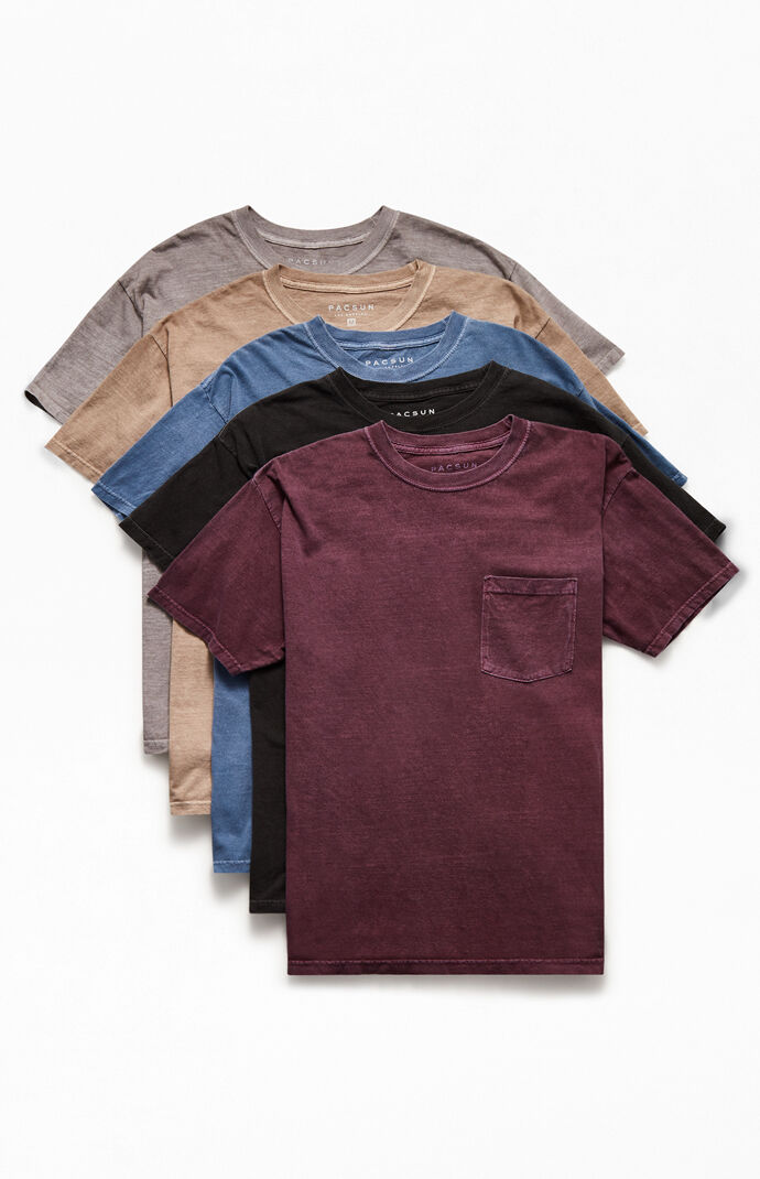 5-Pack Vintage Wash Short Sleeve T-Shirt