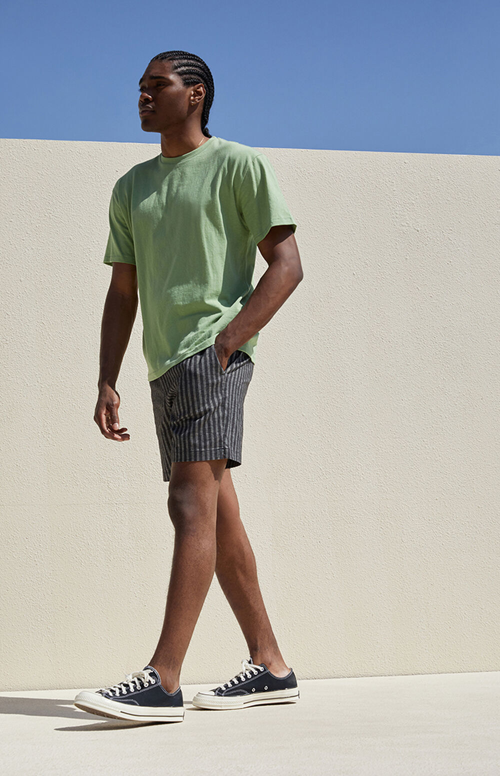 PacSun Eco Gray Striped Volley Shorts PacSun