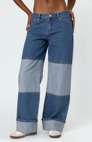 Lindsey Two Tone Cuffed Jeans image number 2