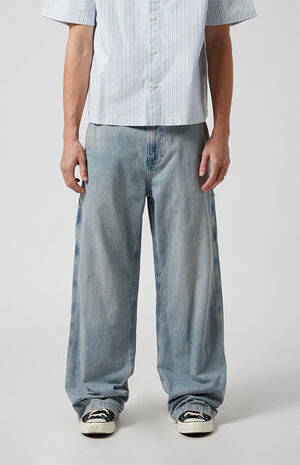 Light Indigo Slub Extreme Baggy Carpenter Jeans image number 1