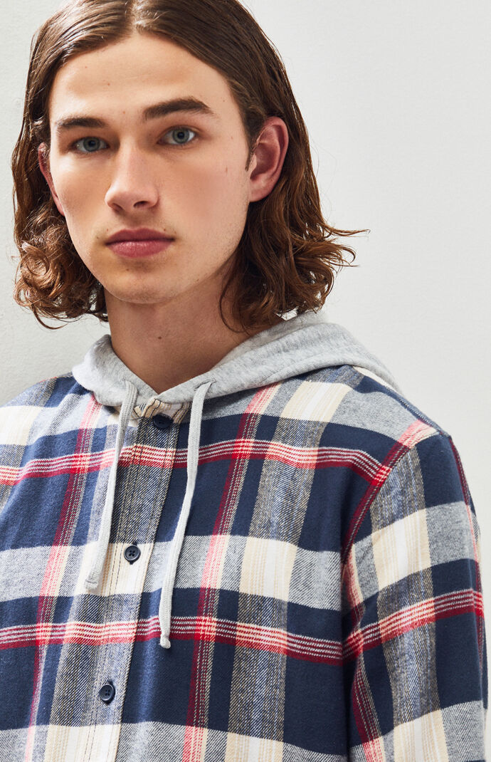 pacsun hooded flannel