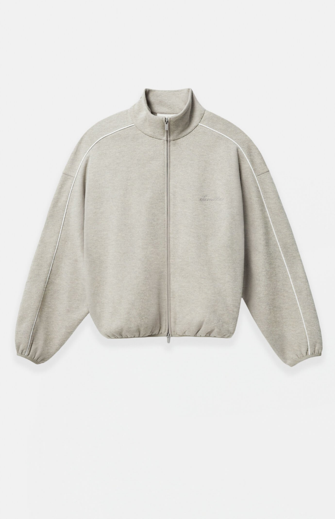 Fear of God ESSENTIALS Heather Stone & Cloud White Modern Fleece Track Jacket