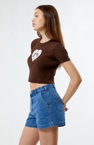 Dania High Waisted Denim Shorts image number 3