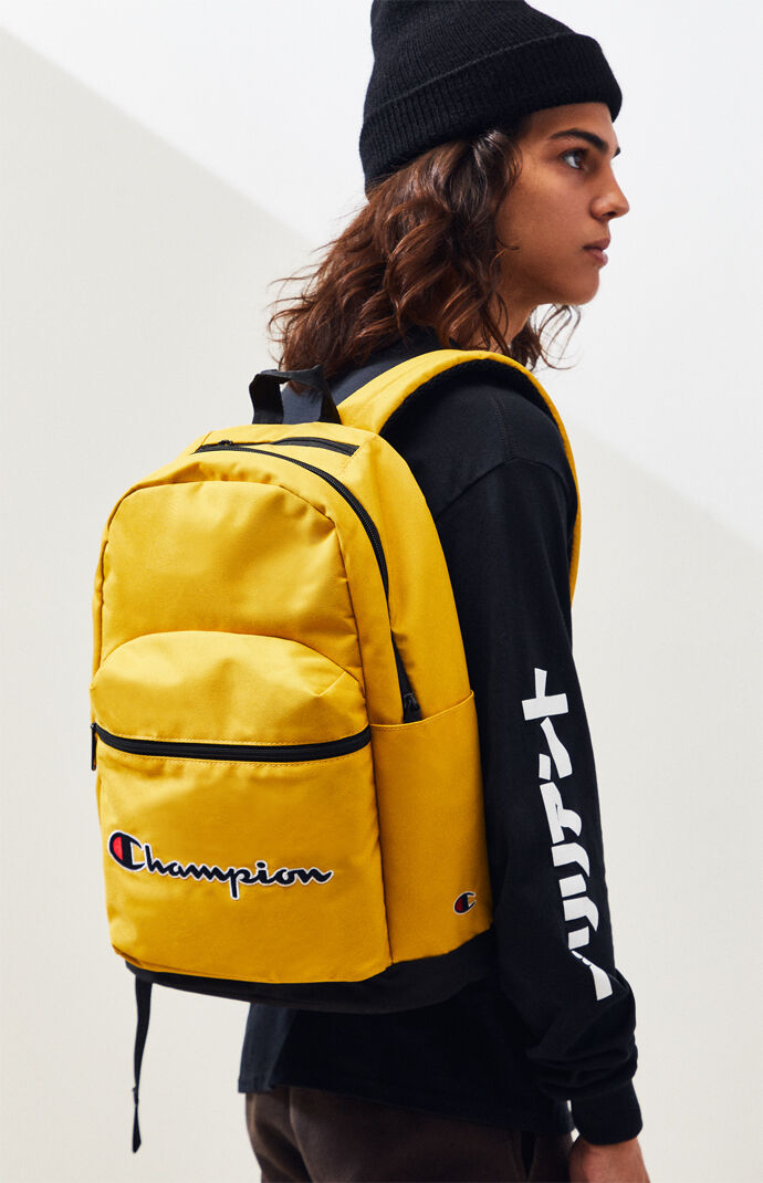 yellow champion bookbag