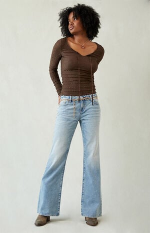 Jade Low Rise Bootcut Jeans Light Blue Wash image number 6