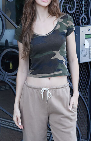 Camo V-Neck Top image number 2