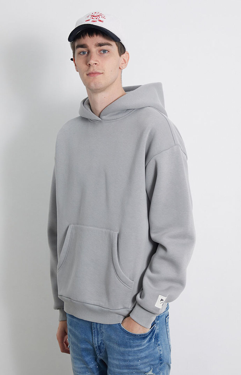 Pacsun Gray Solid Hoodie Pacsun
