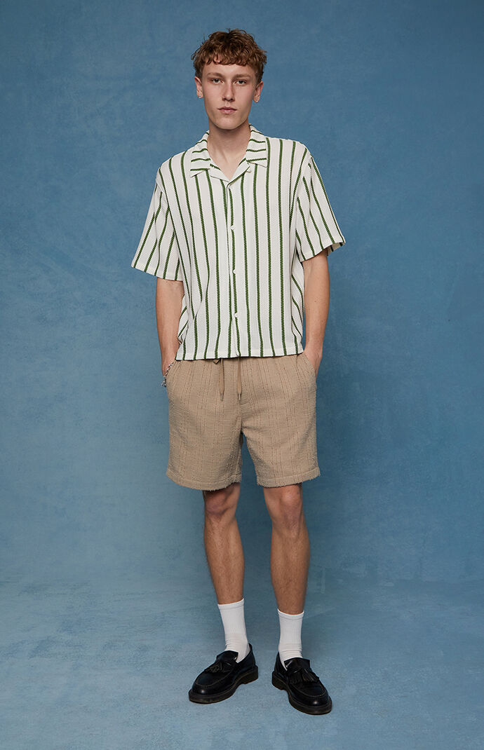 Pacsun Brown Textured Linen Shorts