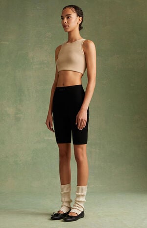 Women's Jet Black Biker Shorts image number 5