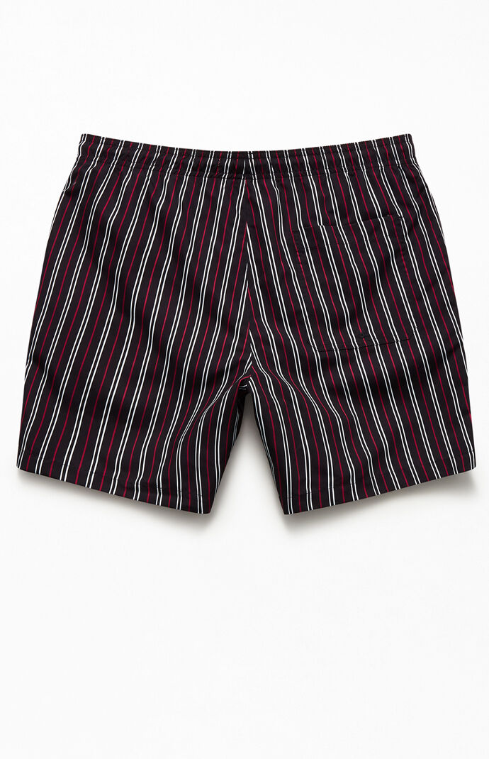 Navy Pinstripe 17" Swim Trunks