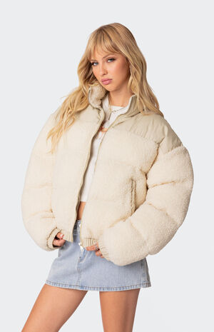 Oversized Sherpa Puffer Jacket image number 4