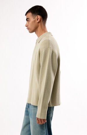 Green Le Palais Quarter Zip Polo Sweater image number 3