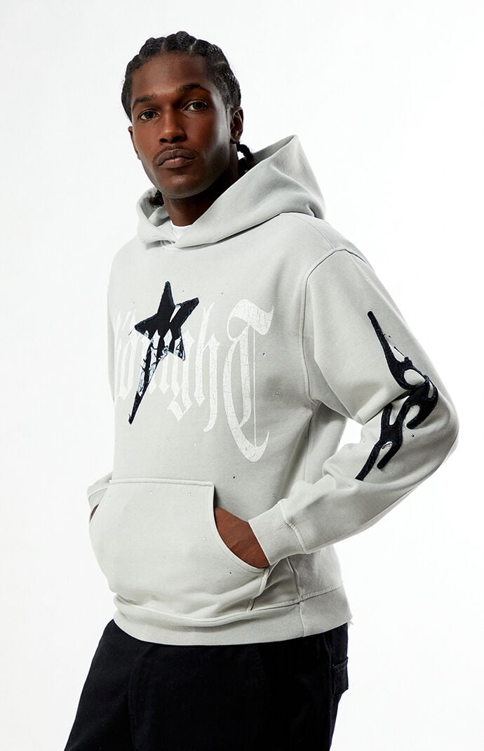 Pacsun Midnight Raw Applique Rhinestone Hoodie
