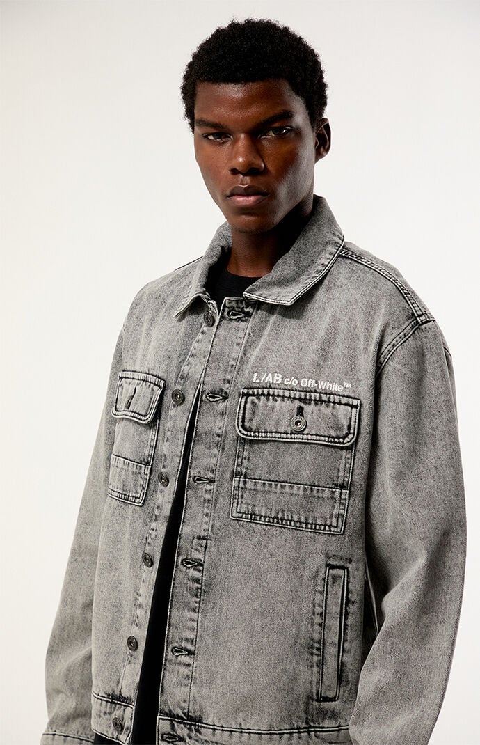 L/AB c/o Off-White Black Trucker Denim Jacket